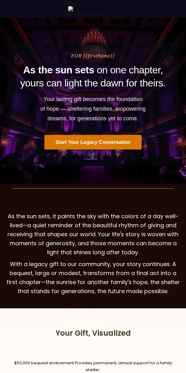Sunset Email Template for Nonprofit Charity
