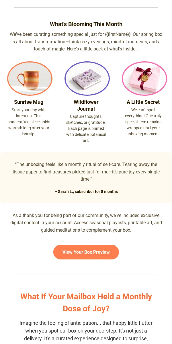 Sunset Email Template for Subscription Boxes