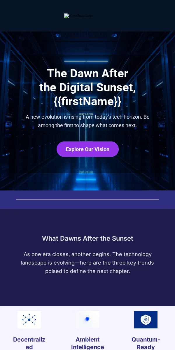 Sunset Email Template for Technology