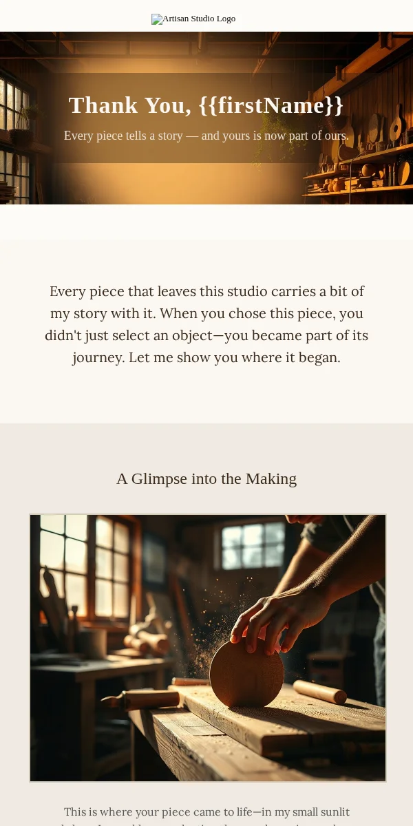 Thank You Email Template for Arts Crafts