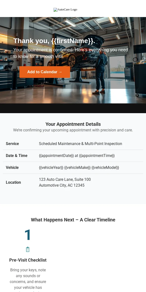 Thank You Email Template for Automotive