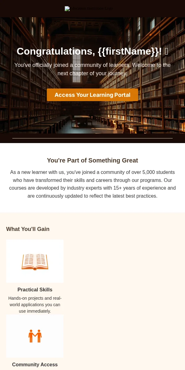 Thank You Email Template for Education