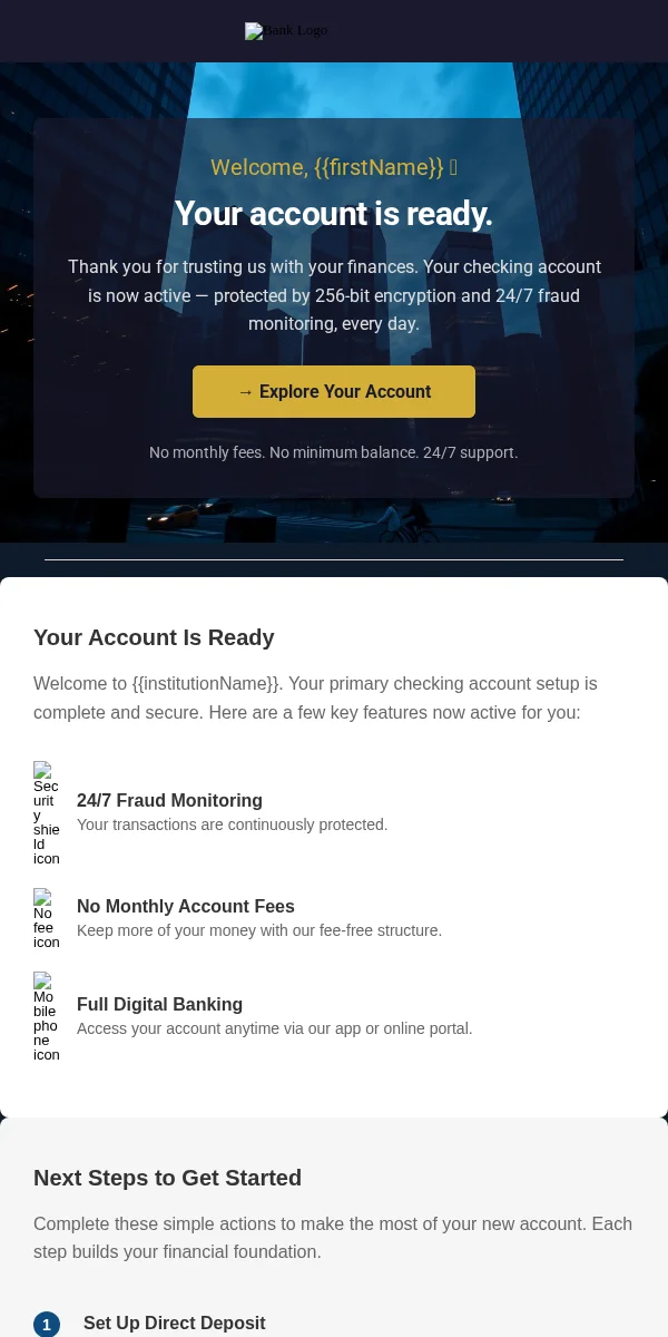 Thank You Email Template for Finance Banking