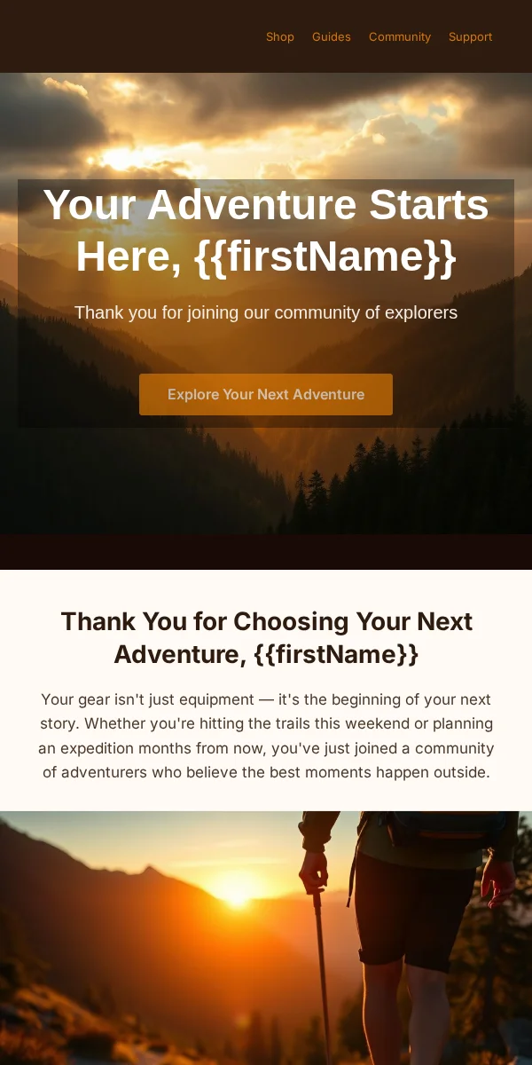 Thank You Email Template for Sports Outdoors