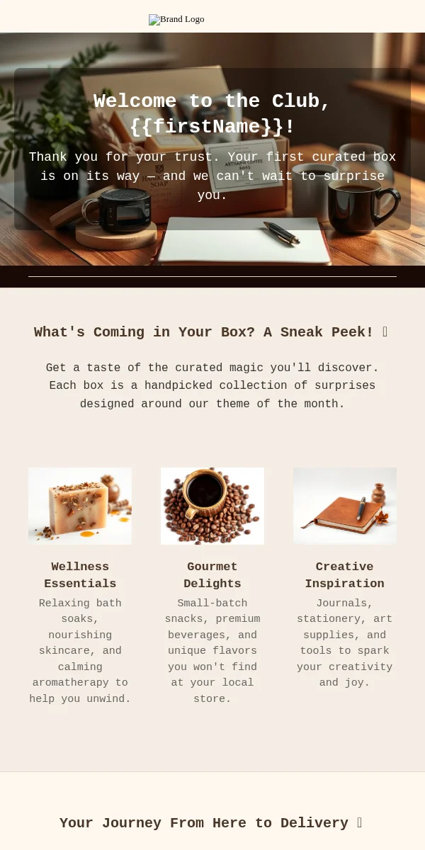 Thank You Email Template for Subscription Boxes