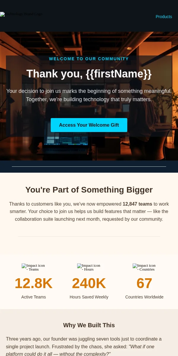 Thank You Email Template for Technology