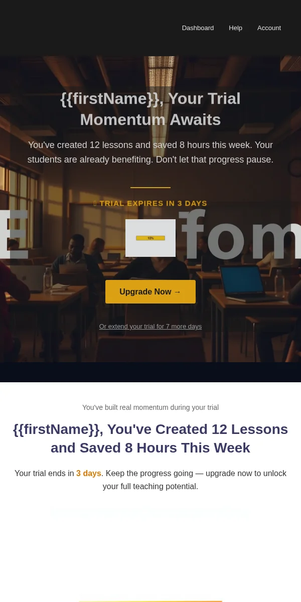 Trial Expiring Email Template for Education