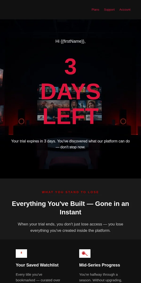 Trial Expiring Email Template for Entertainment Media