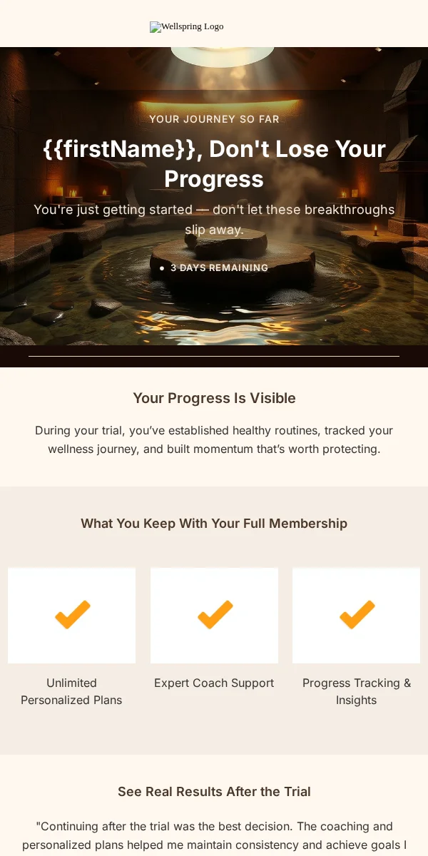 Trial Expiring Email Template for Health Wellness