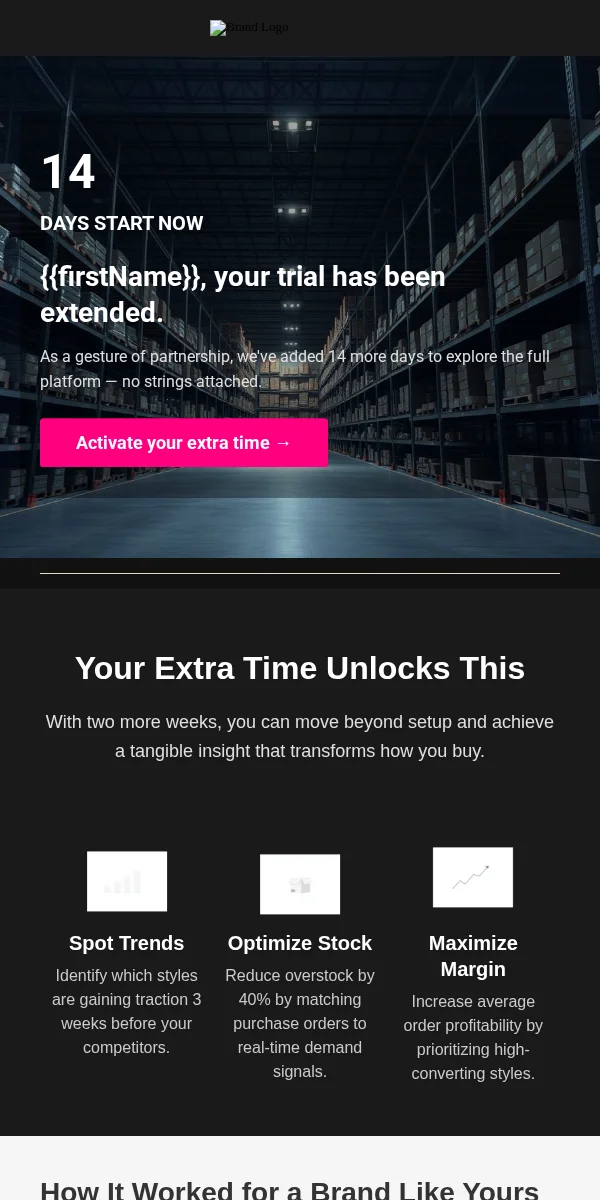 Trial Extension Email Template for Apparel Fashion