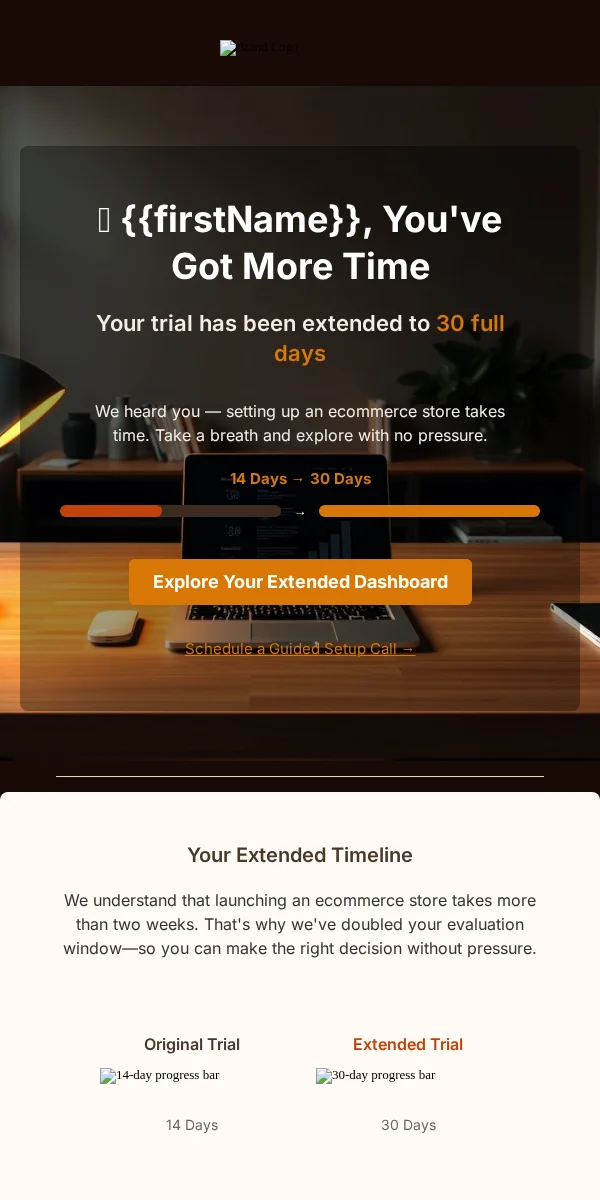 Trial Extension Email Template for Ecommerce Retail