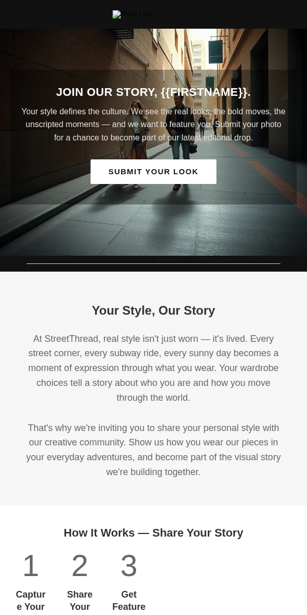 UGC Request Email Template for Apparel Fashion
