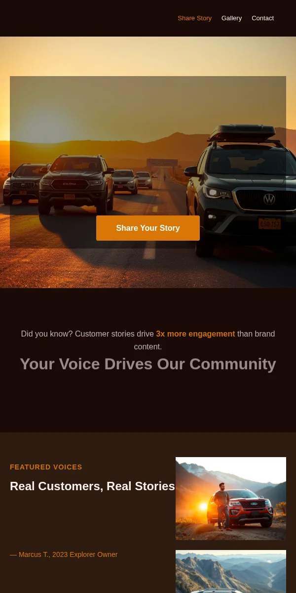 UGC Request Email Template for Automotive