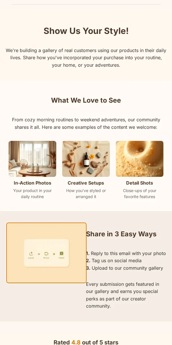 UGC Request Email Template for Ecommerce Retail
