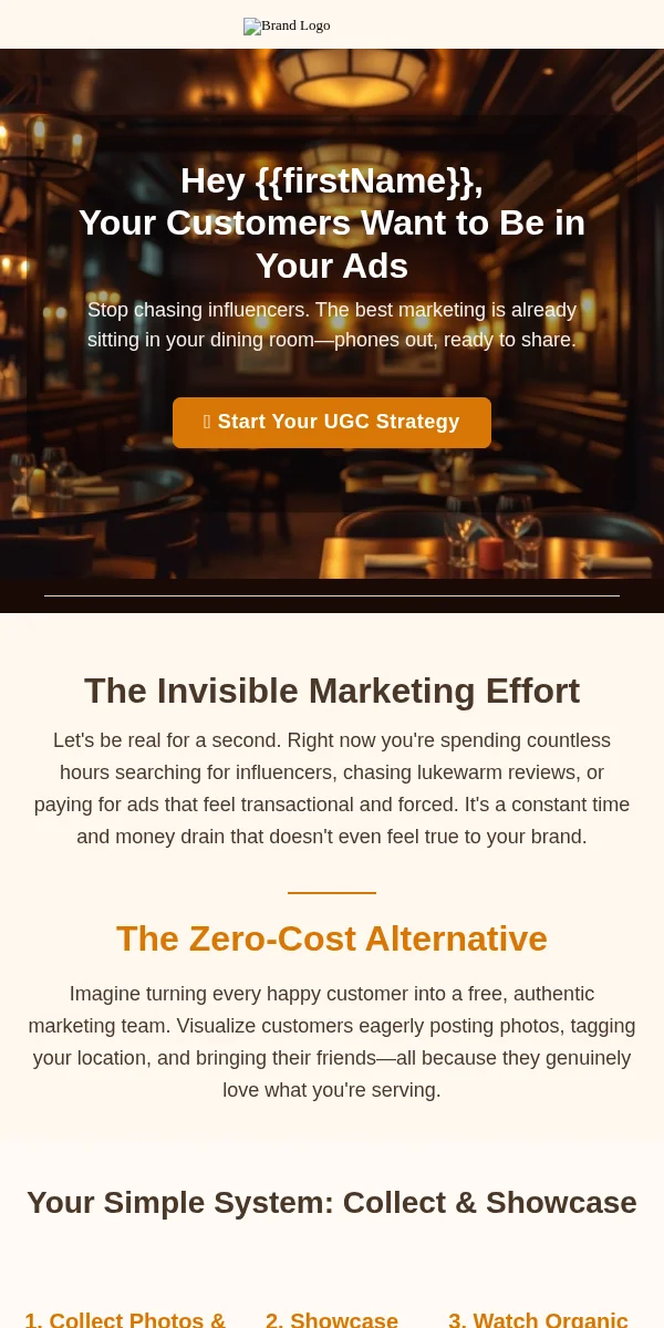UGC Request Email Template for Food Beverage