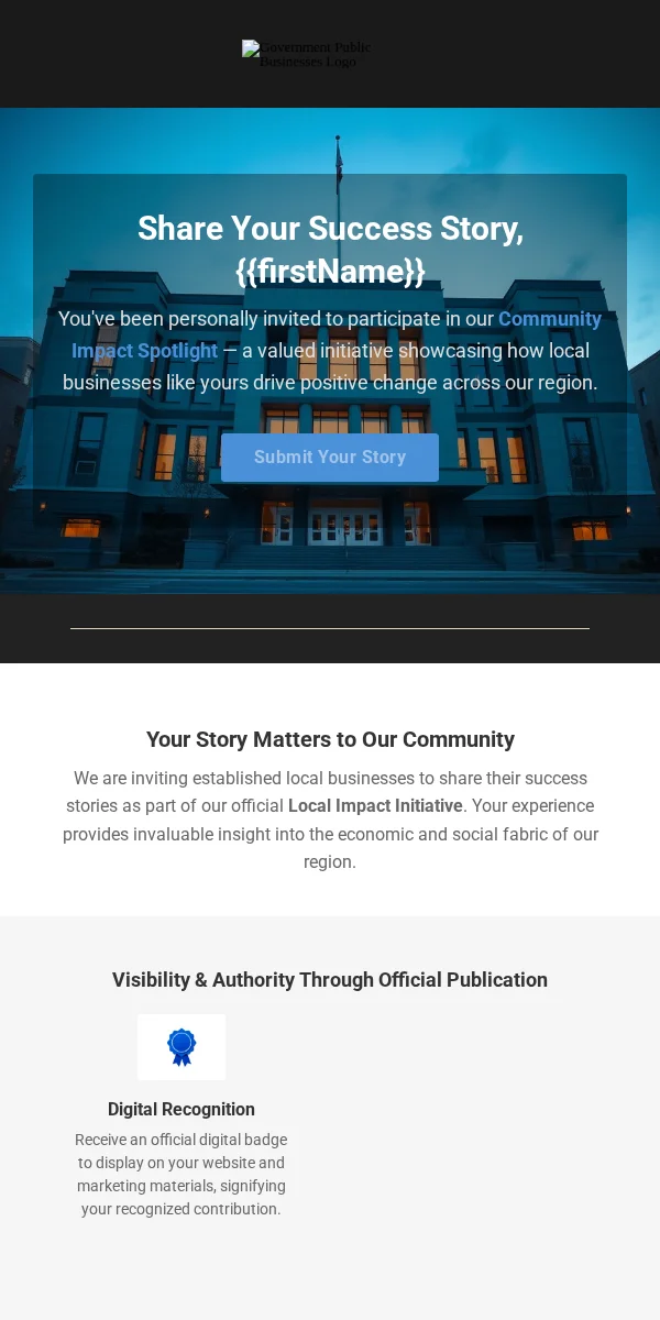 UGC Request Email Template for Government Public