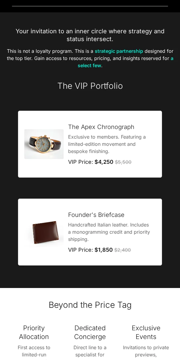 Vip Exclusive Email Template for Ecommerce Retail
