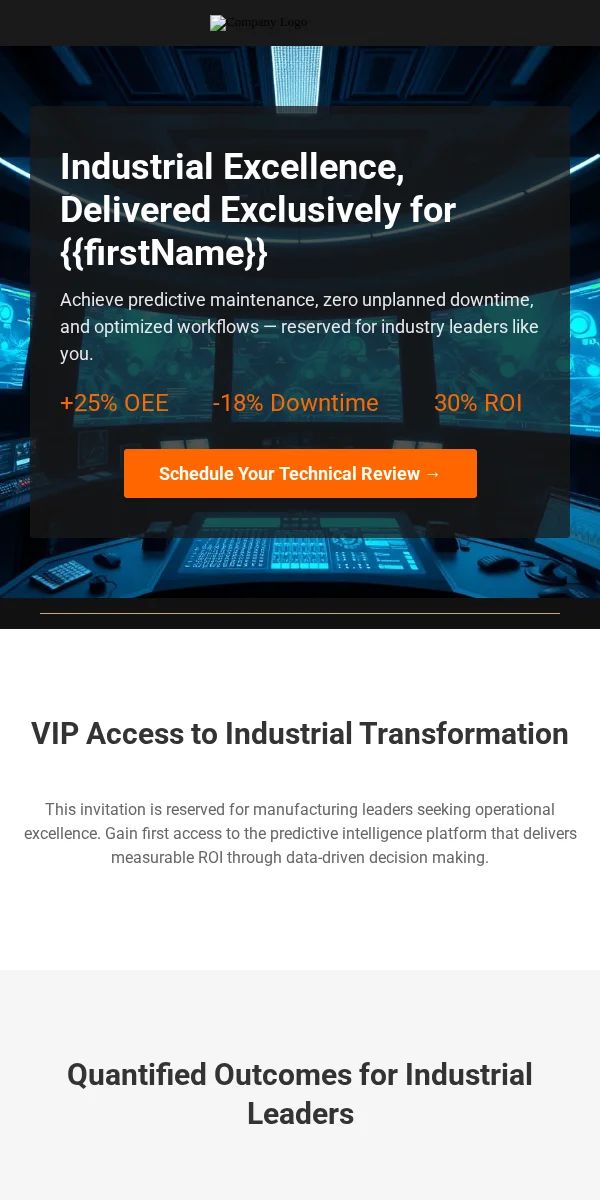 Vip Exclusive Email Template for Manufacturing Industrial