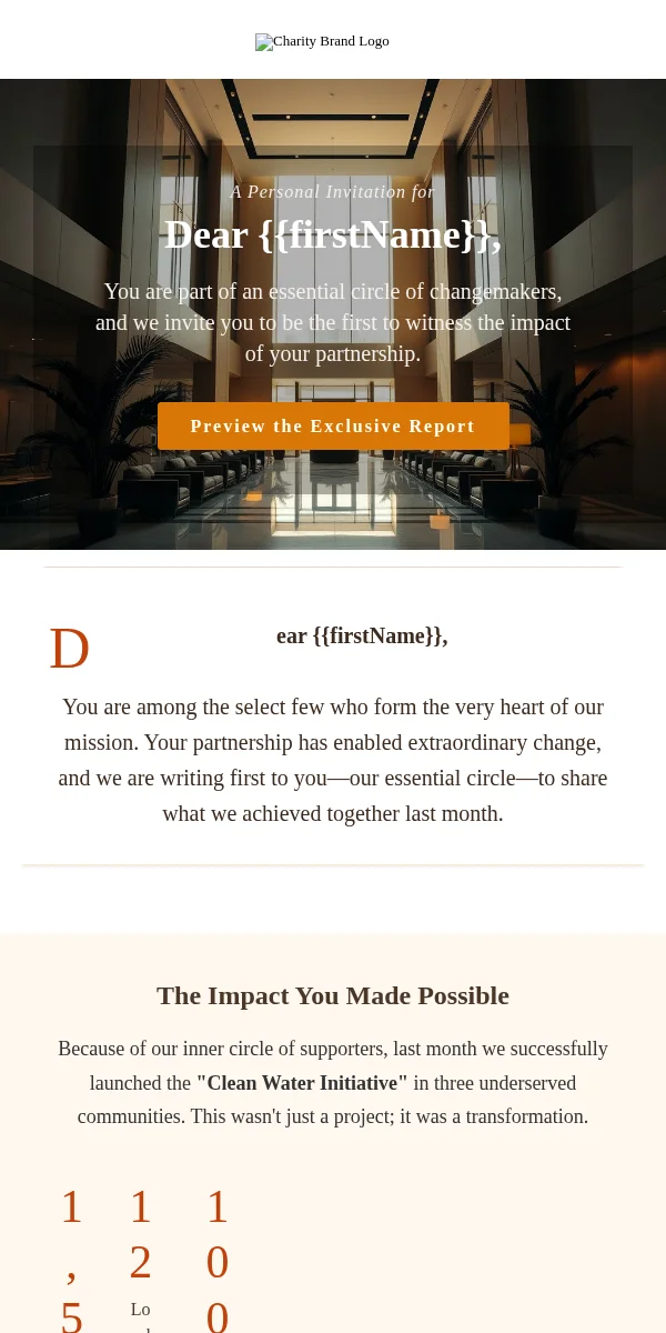VIP Exclusive Email Template for Nonprofit Charity