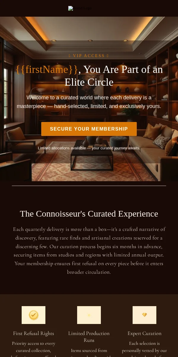 Vip Exclusive Email Template for Subscription Boxes