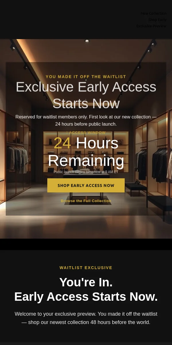 Waitlist Notification Email Template for Ecommerce Retail