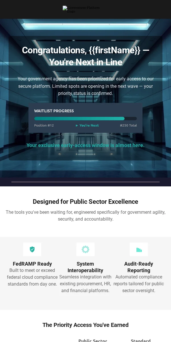 waitlist notification email template for government agencies