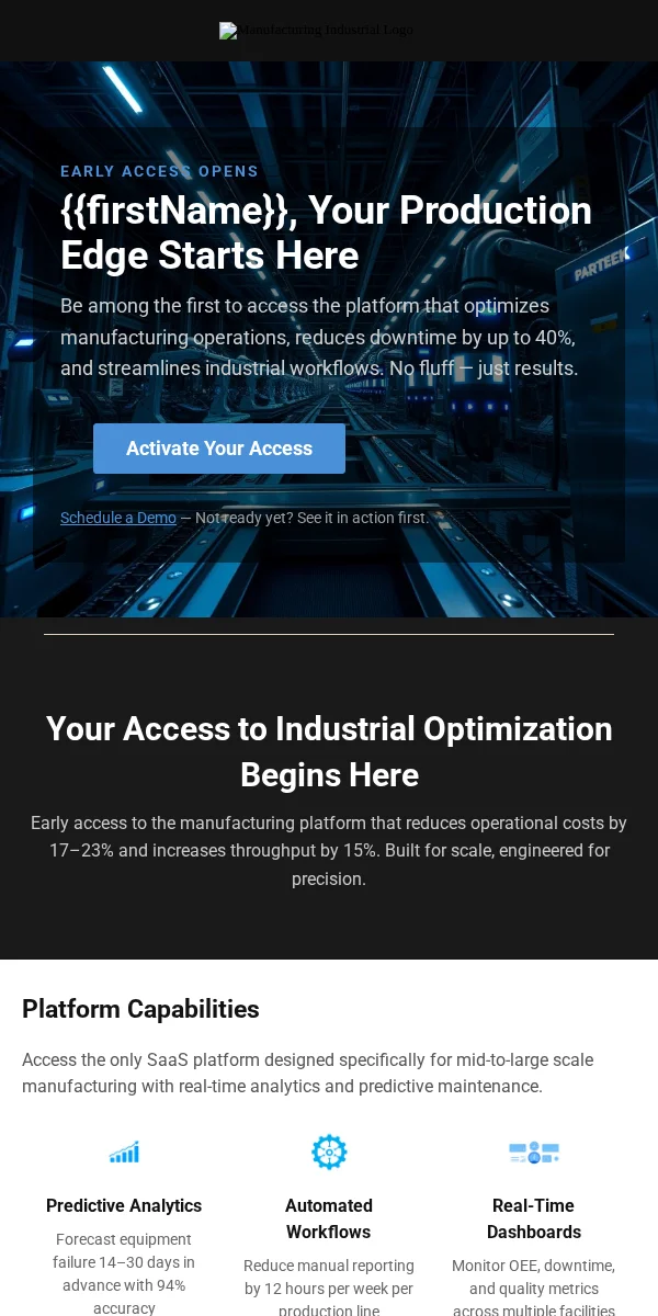 waitlist notification email template for manufacturing