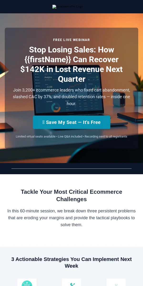 Webinar Invitation Email Template for Ecommerce Retail
