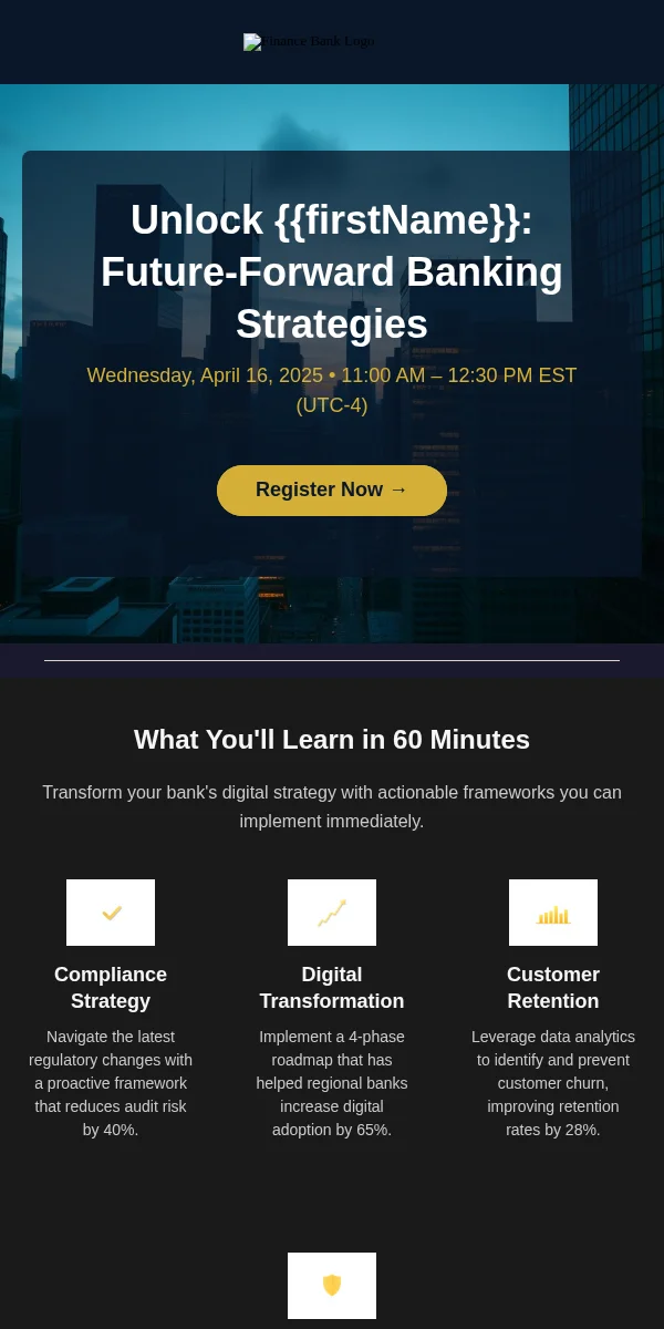Webinar Invitation Email Template for Finance Banking
