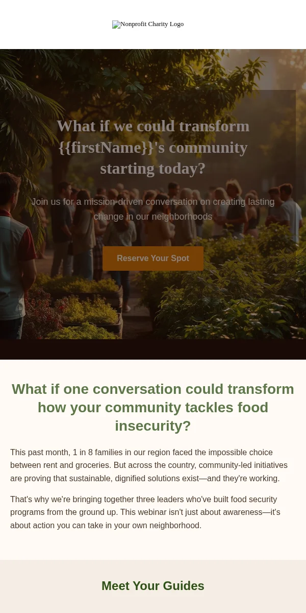 Webinar Invitation Email Template for Nonprofit Charity