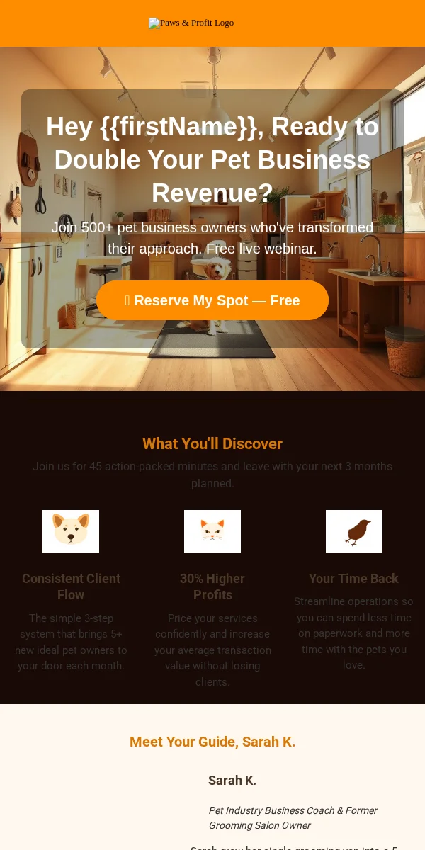 Webinar Invitation Email Template for Pets Animals