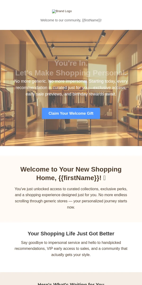 Welcome Email Template for Ecommerce Retail