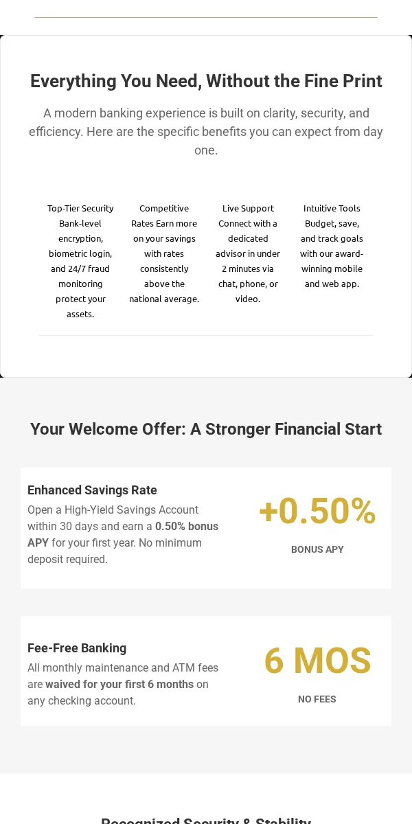 Welcome Email Template for Finance Banking