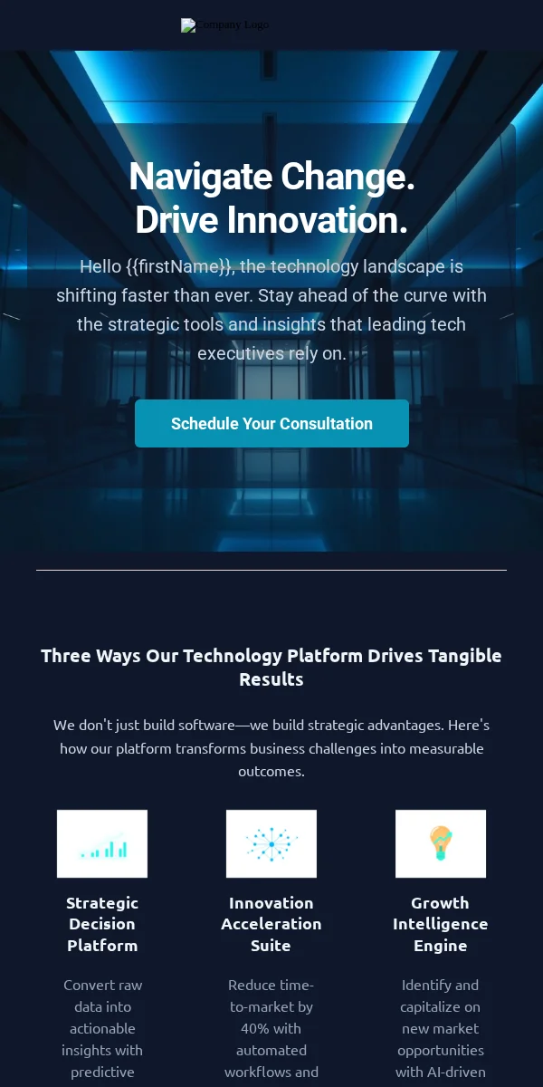 Welcome Email Template for Technology