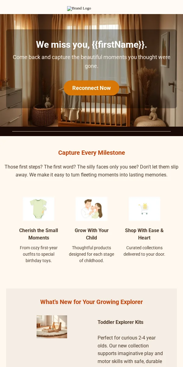 Win Back Email Template for Baby Kids