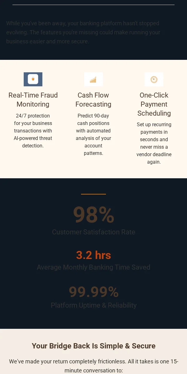 Win Back Email Template for Finance Banking