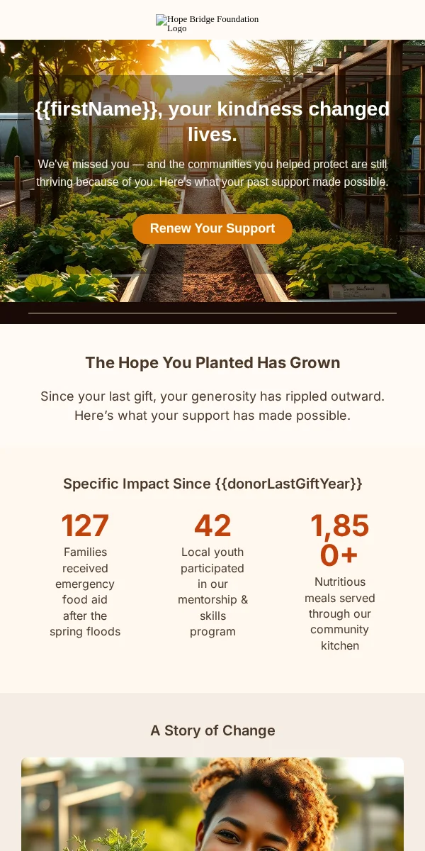 Win Back Email Template for Nonprofit Charity