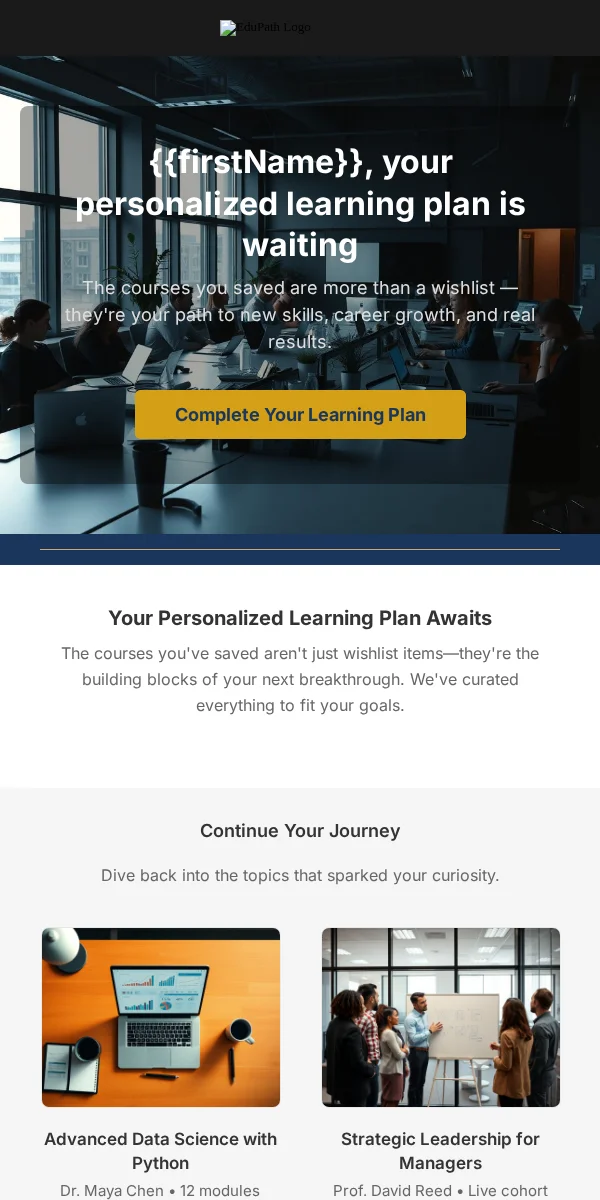 wishlist reminder email template for education