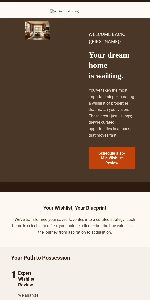 wishlist reminder email template for real estate