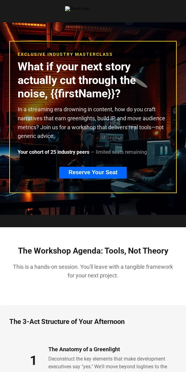 Workshop Email Template for Entertainment Media