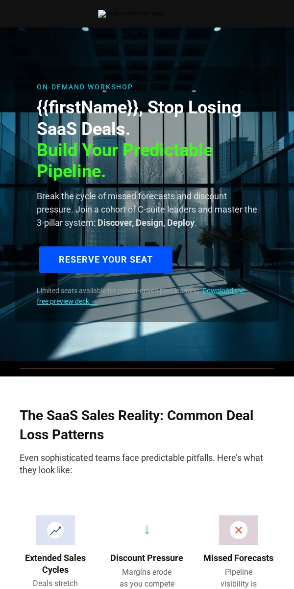 Workshop Email Template for SaaS Software