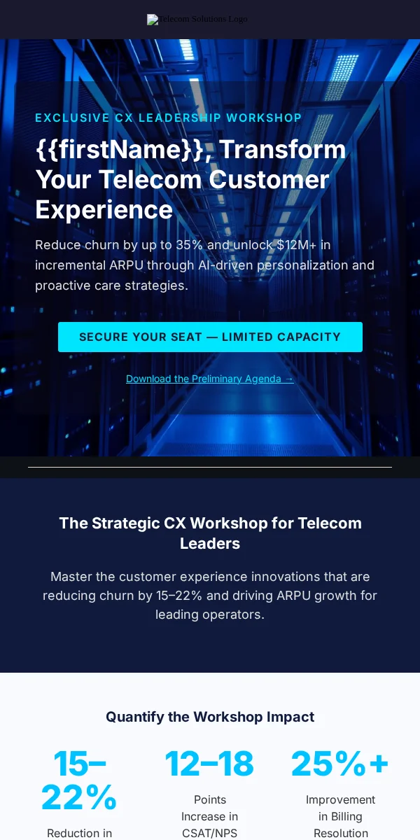 Workshop Email Template for Telecommunications