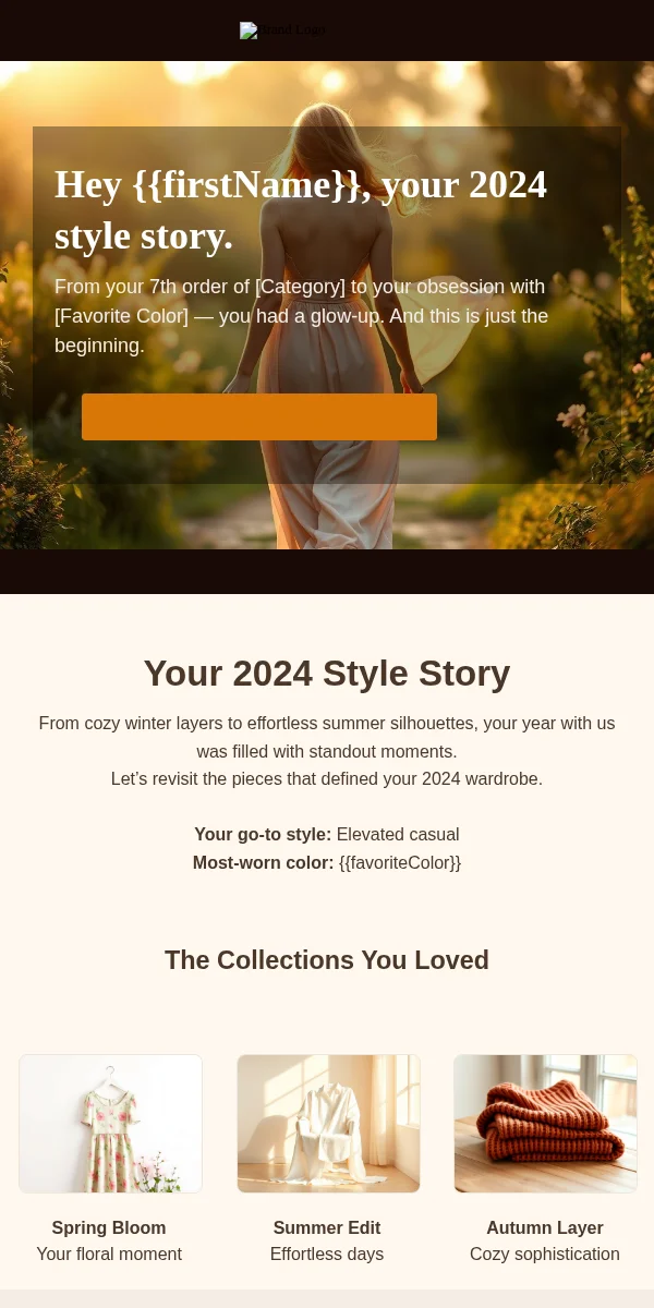 Year In Review Email Template for Apparel Fashion