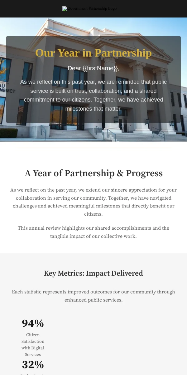Year In Review Email Template for Government Public