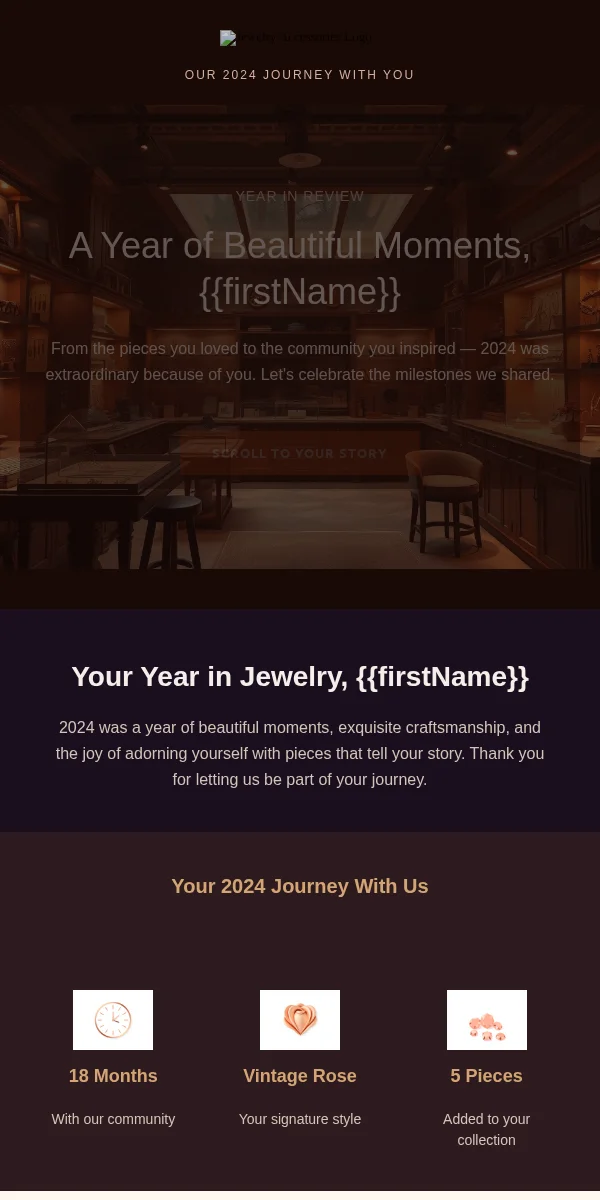 Year In Review Email Template for Jewelry Accessories